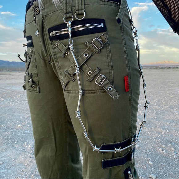 SOLD VTG TRIPP NYC Army Green Bondage Pants - Picture 4 of 10